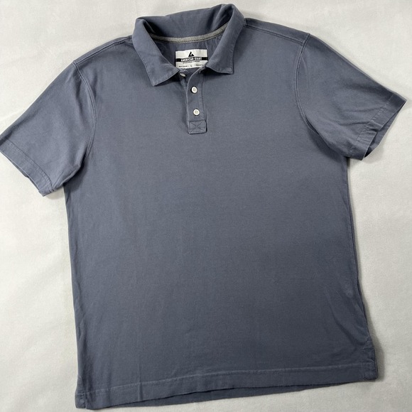 American Giant Polo Shirt Mens Large Blue Short Sleeve Cotton Classic Made‎ USA - Picture 2 of 11